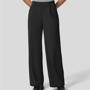 Halara High Waisted Plicated Side Pocket Straight Leg Work Pants